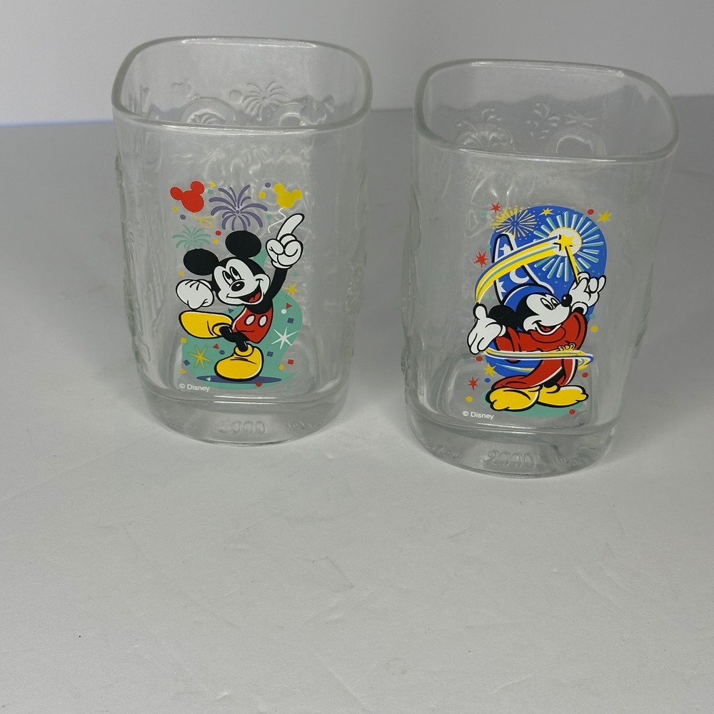 Vintage McDonalds 2000 Walt Disney World Celebration Mickey Mouse Glasses Set 2